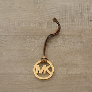 Michael Kors Gold and Tan Logo Charm Hang Tag